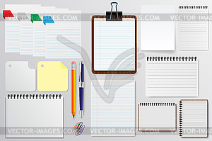 Set of stationery paper, notepads - vector clipart / vector image