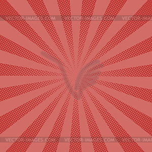 Retro rays comic red background raster gradient - vector image