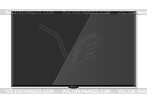 Plasma TV hanging on wall with shadow white - vector clipart