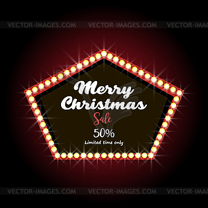 Merry Christmas text Lettering design card - vector image