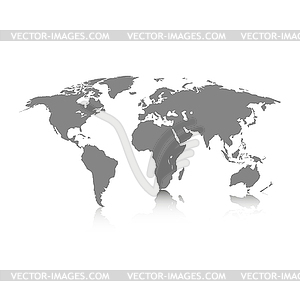 World map grey - vector image