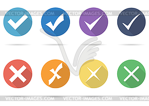 Ok or no icon flat style white background - royalty-free vector clipart