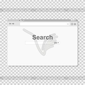 Browser Window Internet search in flat style - white & black vector clipart