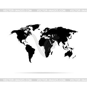 World map black - royalty-free vector clipart