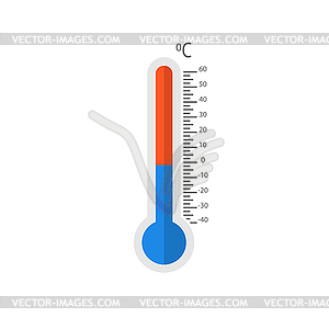 Thermometers measuring heat and cold, - vector clipart