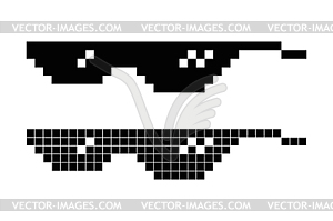 Glasses in pixel - stock vector clipart