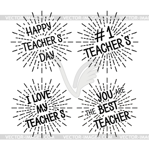 Happy Teacher`s Day different variants of - vector image