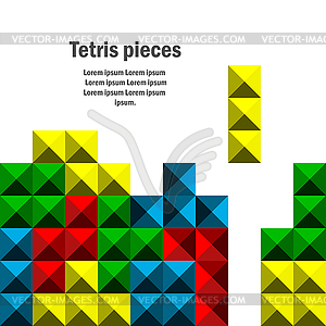 Tetris pieces, game background. Space blank for you - vector clipart