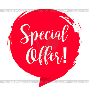 Tag special offer, grunge style - vector clipart