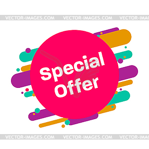 Sticker special offer, colorful style - vector image