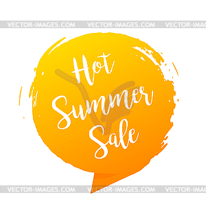 Hot summer sale banner, stylish design - vector clip art