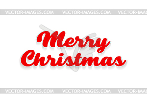 Merry Christmas text with shadow - vector clip art