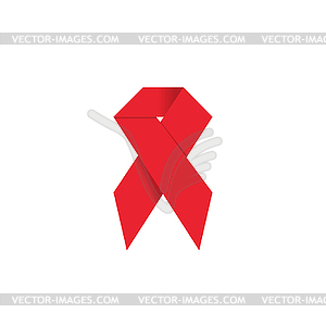 Origami ribbon red - vector image