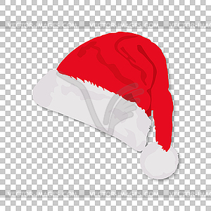 Christmas Santa Claus Hat With Shadow on background - vector clipart