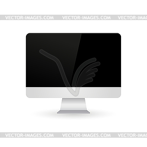 Computer screen, with shadow - vector clip art