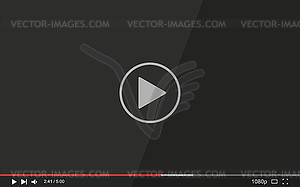 Full screen Video player with button play - vector clipart