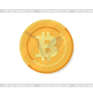 Bitcoin, gold with bitcoin symbol - vector clipart