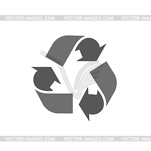 Recycle icon logo in flat style - vector clipart