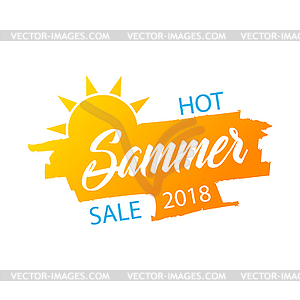 Hot summer sale banner, stylish design - vector clipart