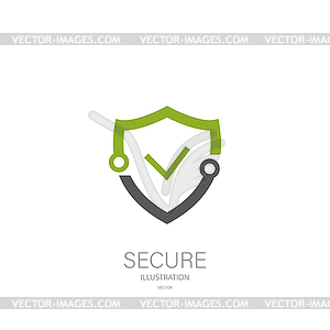 Shield securuty logo, icon stylish design - vector clip art