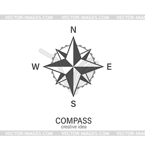 Compass icon, symbol - vector clipart