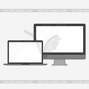 Set of electronic devices in flat style style - vector clipart