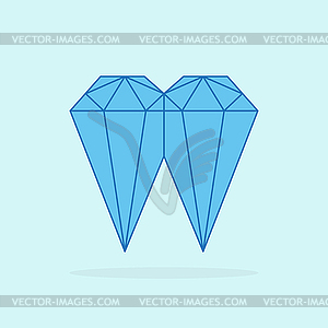 Dental diamond, logo, - vector clipart