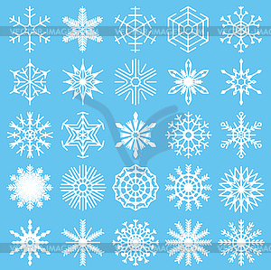 Set with snowflakes, winter design - vector image