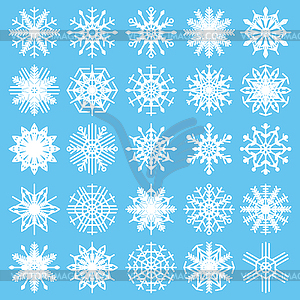 Set with snowflakes, winter design - vector image