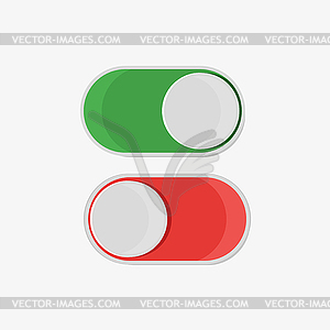 On and off button in flat style, - vector image