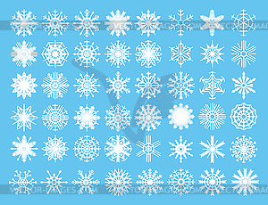 Set with snowflakes, winter design - vector image