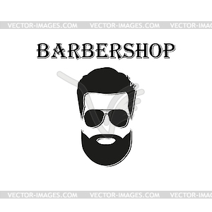 Barber logo, in flat style - vector clipart