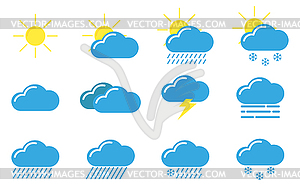 Set icons cloud weather - vector clip art