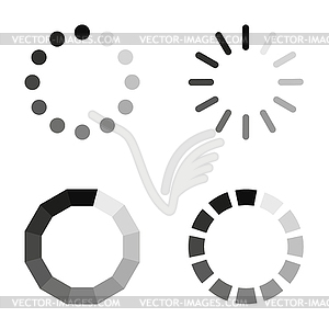 Loading icons, in flat style - vector clipart