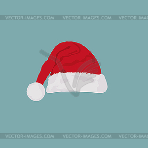 Christmas Hat in flat design, - stock vector clipart