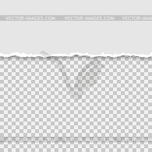 Torn half sheet of grey paper, - vector image