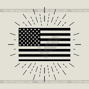 Flag with burst in flat style - vector clipart