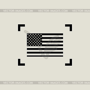 Flag america in focus in flat style - vector image