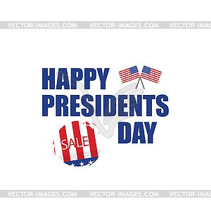 Happy Presidents day sale in flat design - vector clipart