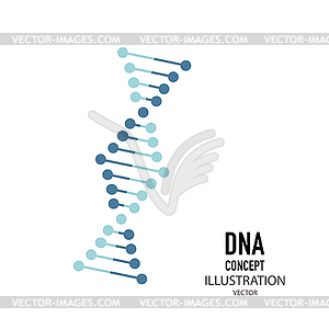 DNA simbol in flat style, - vector clipart