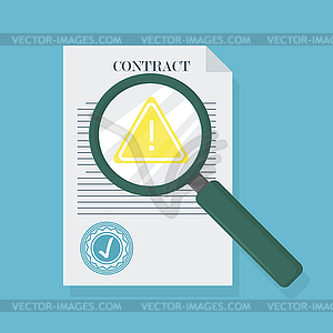 Contract in flat style, business concept - vector image