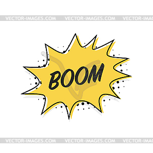 Bubble boom banner in flat style, line design - vector clipart