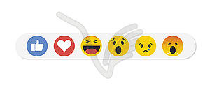 Emoji emoticon in flat style, set icons, social - vector image