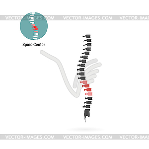 Spine center in flat style, pain back - design - vector image