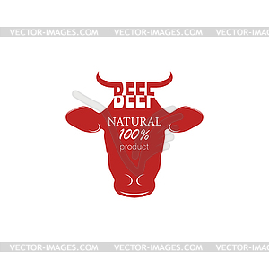 Logo fresh beef, cow, natural product - ve - vector clip art