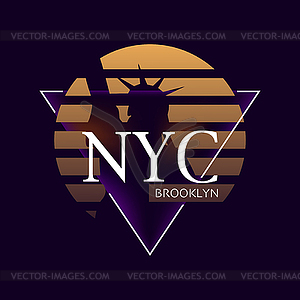 Nyc print. Typography design. New York. pattern on - vector clipart