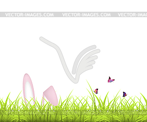 Easter Background. Green grass and Easter egg, and - vector clipart