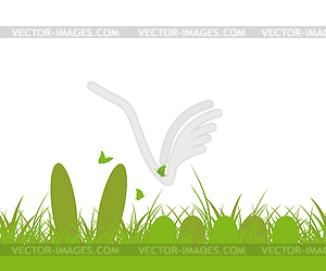 Easter Background. Green grass and Easter egg, and - vector EPS clipart