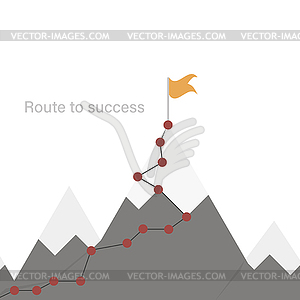 Mountain success. Goal . Concept - vector clipart