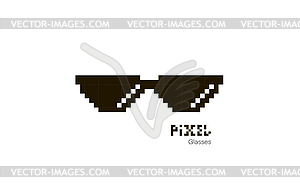 Pixel glasses. Sunglasses pixel. Glasses icon. in p - vector image